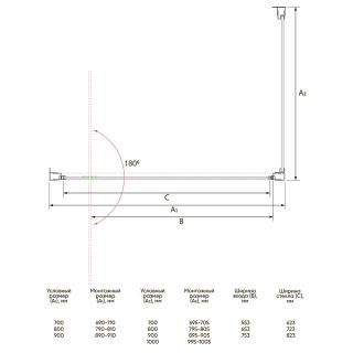 Душевой уголок Veconi Rovigo RV-033R, 700х1000х1950, хром, стекло дождь