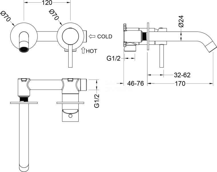 Смеситель для раковины встроенный Timo Saona 2372/00SM хром