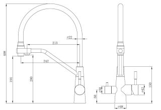 Смеситель для кухни ESKO Kitchen K26 W белый