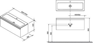 Ravak Тумба под умывальник SD 1000 Clear белая/вишня