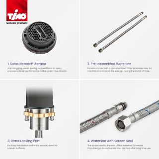 Смеситель для раковины с гигиеническим душем Timo Torne чёрный 4360/03G