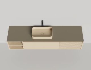 Подвесная тумба Salini Domino 27D120A 200см эмаль с открытой полкой