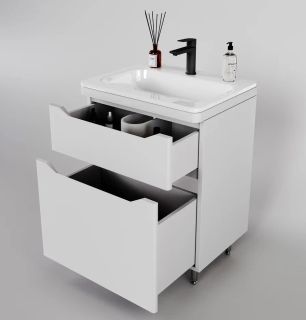 Тумба под раковину Style Line Марелла 60 Люкс Plus СС-00002395 белый матовый