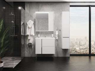 Шкаф-колонна Акватон Стоун левый белый 1A228403SX01L