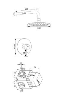 Душевой комплект РМС SUS129-1 нержавеющая сталь