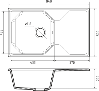 Мойка кухонная GranFest UNIQUE U-840L кашемир