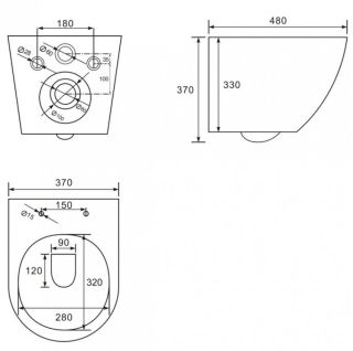Подвесной унитаз ABBER Bequem безободковый чёрный матовый AC1100MB