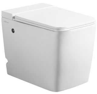 Приставной унитаз ABBER Rechteck AC1213P с импульсным смывом белый горизонтальный выпуск