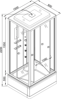 Душевая кабина AvaCan V150 150x85 см