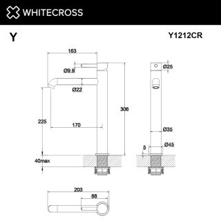 Смеситель для раковины WHITECROSS Y Y1212CPB брашированная медь