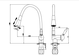 Смеситель для кухни Rav Slezak Labe L408.5/13SM бронза черный