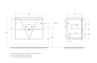 Тумба под раковину Belbagno VITTORIA-800-2C-SO-GO-P