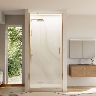 Душевая дверь Veconi Vianno VN-73G, 900x1950, Золото брашинг, стекло прозрачное