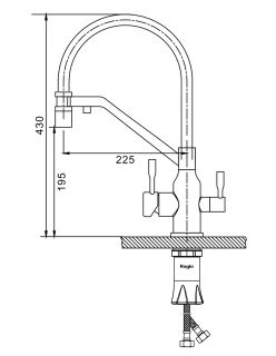 Смеситель для кухни Raglo R81.62.09 с подключением фильтра графит