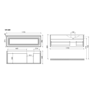 Тумба подвесная под раковину Sancos Very VR120RSM правая 120 см Doha Soft