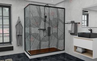 Душевой уголок AvaCan FB2 170-190 + SB100 чёрный