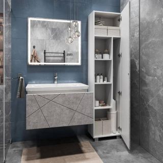 Тумба под раковину подвесная Vigo Geometry 035 80 см бетон