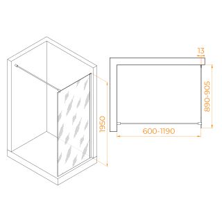 Душевая перегородка RGW WA-010W 351001009-15 90см белый