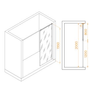 Душевая перегородка RGW WA-033 351003308-11 80см хром