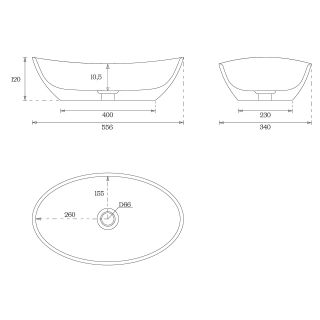 Раковина накладная by Deonria Westo 56см белый
