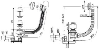 Слив-перелив Ravak 570мм X01377 Click-Clack
