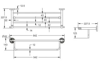 Полка для полотенец Rose RG1008Q 65см бронза
