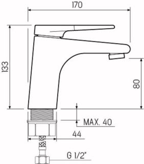 Смеситель для раковины РМС SL121W-001F хром