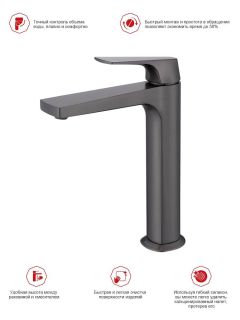 Смеситель для раковины Raglo R07.15.09 графит