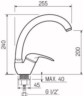 Смеситель для кухни РМС SL135BG-011F бежевый
