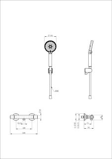 Смеситель для душа Wonzon & Woghand INN 5 WW-B2005-A-BG с термостатом брашированное золото