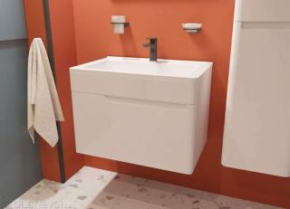 Подвесная тумба под раковину Kare Luxe ФР-00015244 90см один ящик белый