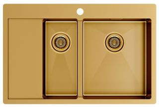 Мойка кухонная Paulmark Kroner PM227851-BGR правая брашированное золото