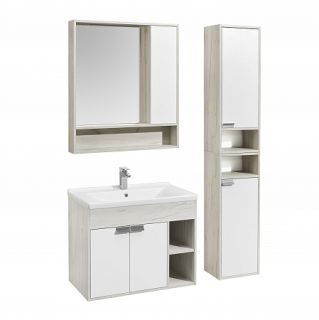 Тумба под раковину Акватон Флай 80см белый/дуб крафт 1A237401FAX10