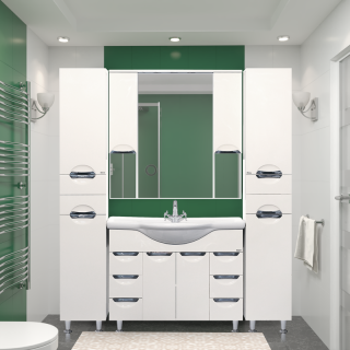 Напольная тумба под раковину Misty Орхидея 105см белый