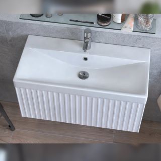 Тумба под раковину подвесная Velvex Compo tp.COM.9696.80.1Y белый глянец, 80 см