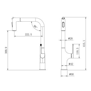 Смеситель для кухни Kohr Aodi 1LP560201DB чёрный